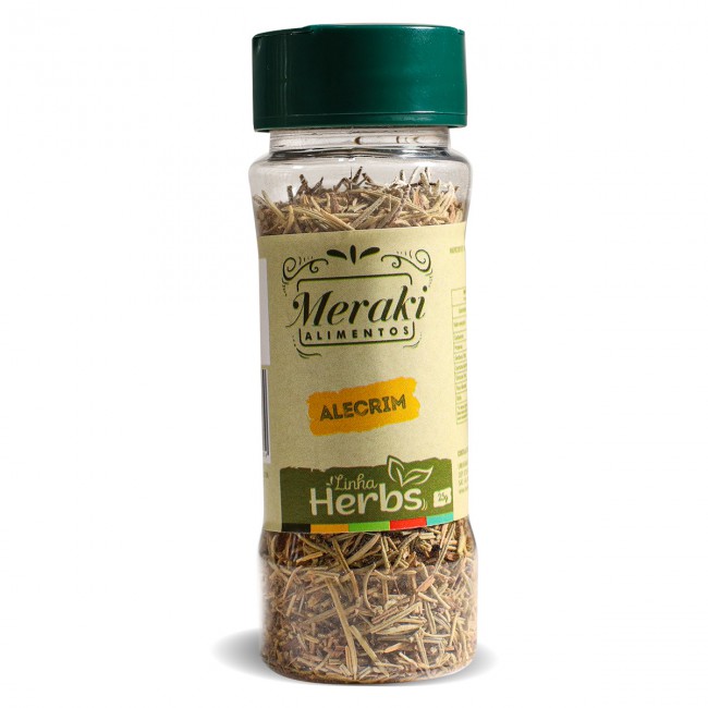 Alecrim 25g em folhas desidratado Linha Herbs Meraki Alimentos