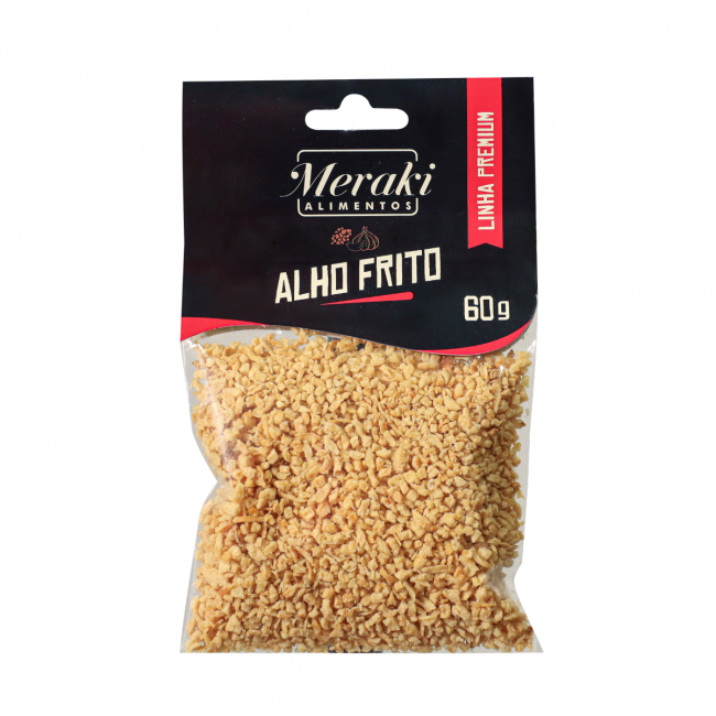 Alho Frito 60g  Premium - Cartela - Meraki Alimentos