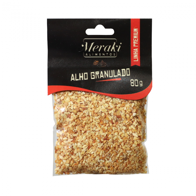 Alho Granulado 80g  Premium - Cartela - Meraki Alimentos