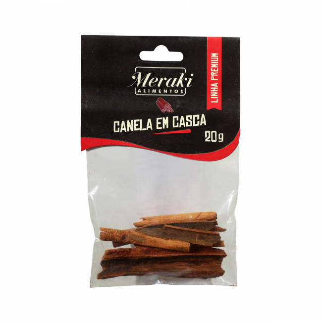 Canela em Casca 20g Premium - Cartela - Meraki Alimentos